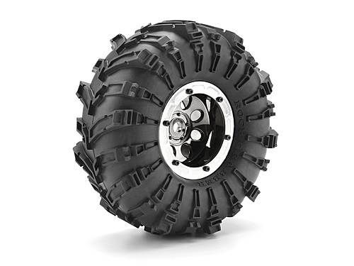Диски колесные трак 1/10 - ROCK 8 BEAD LOCK BLACK CHROME (55x36mm/2шт)