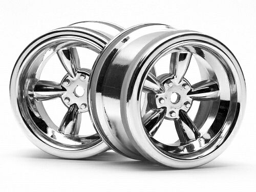 Диски туринг 1/10 - VINTAGE 5 SPOKE 31MM SHINY CHROME (6MM OFFSET) 2шт